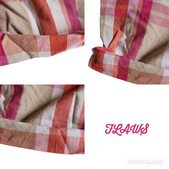 So Pink Orange Plaid Cuffed Adjustable Waist Shorts Sz 16 - Picture 8 of 12